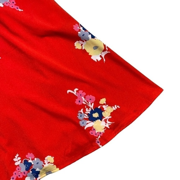 Modcloth Living Lightheartedly Red Floral Mini Dress 00 - Picture 9 of 11